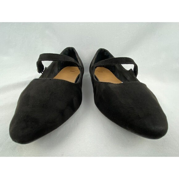 GAP Womens Mary Jane Flats Size 8 Black Faux Suede Pointed Toe Slip On Holiday - Picture 3 of 10